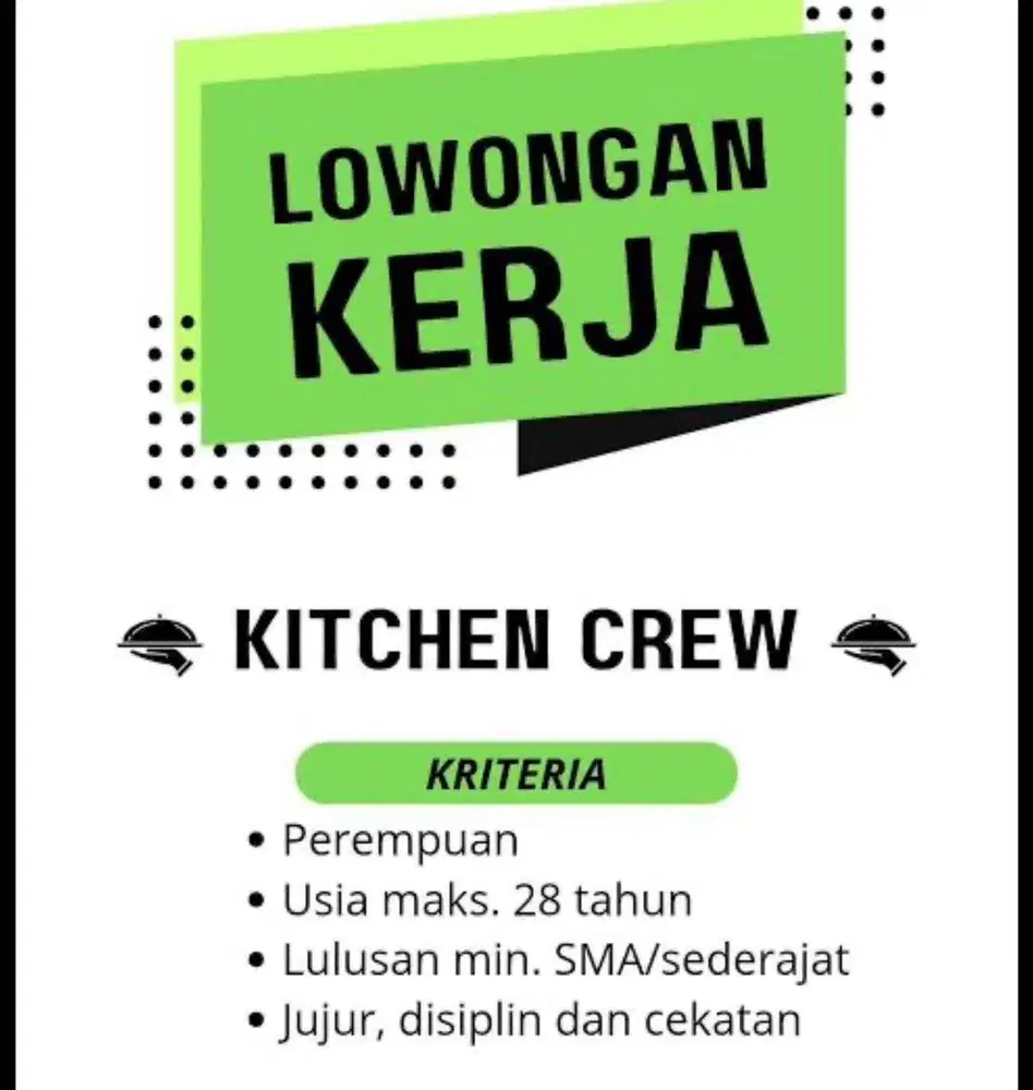 Lowongan kerja kitchen crew