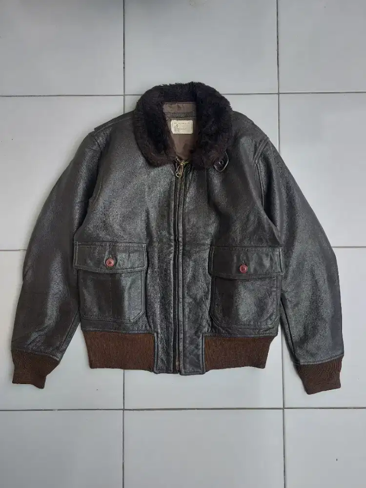 Cooper G1 Vintage Leather Flight Jacket Bomber Pilot Jaket Kulit