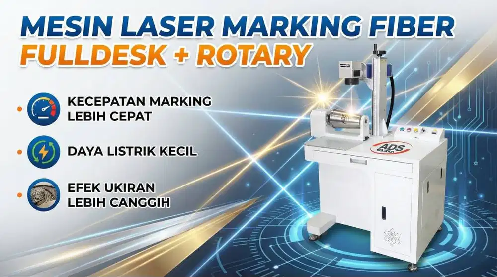 MESIN LASER MARKING FIBER FULLSET + ROTARY DENGAN HARGA TERJANGKAU