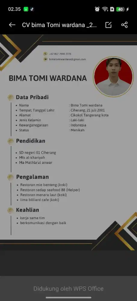 Cari kerjaan apa aja