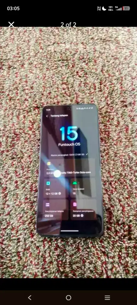 Iqoo z10r Ram 12/256GB