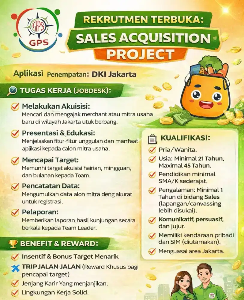 Urgent Lowongan kerja Sales Aqusisi