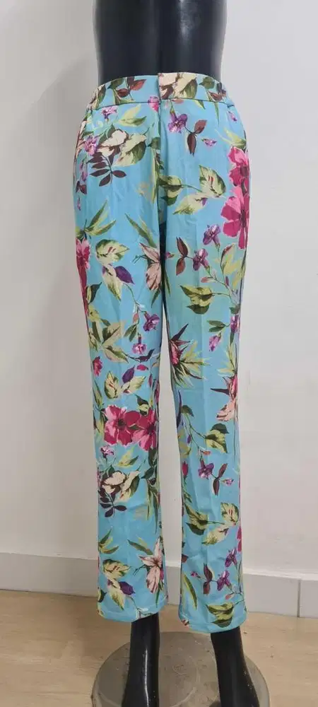 Celana flower blue, celana premium, celana unik