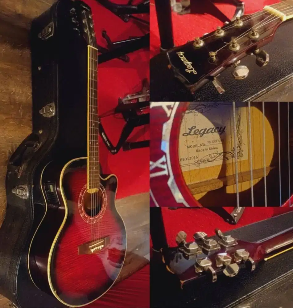 Gitar Legacy Akustik Elektrik Cut-way Tanam Baja Import Made in China