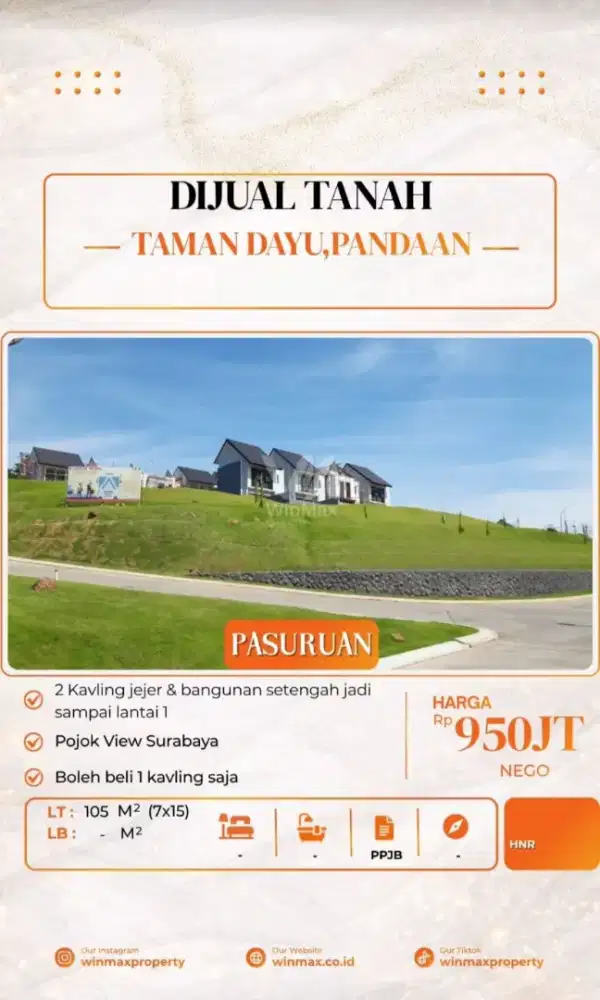 Jual Tanah 2 kavling @ Taman Dayu cluster The Saguara