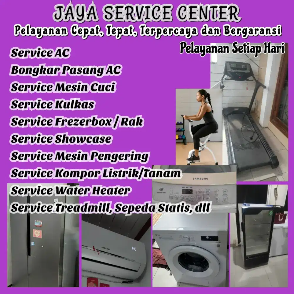 Service Kulkas Frezer Bongkar Pasang AC Servis AC Mesin Cuci Treadmill