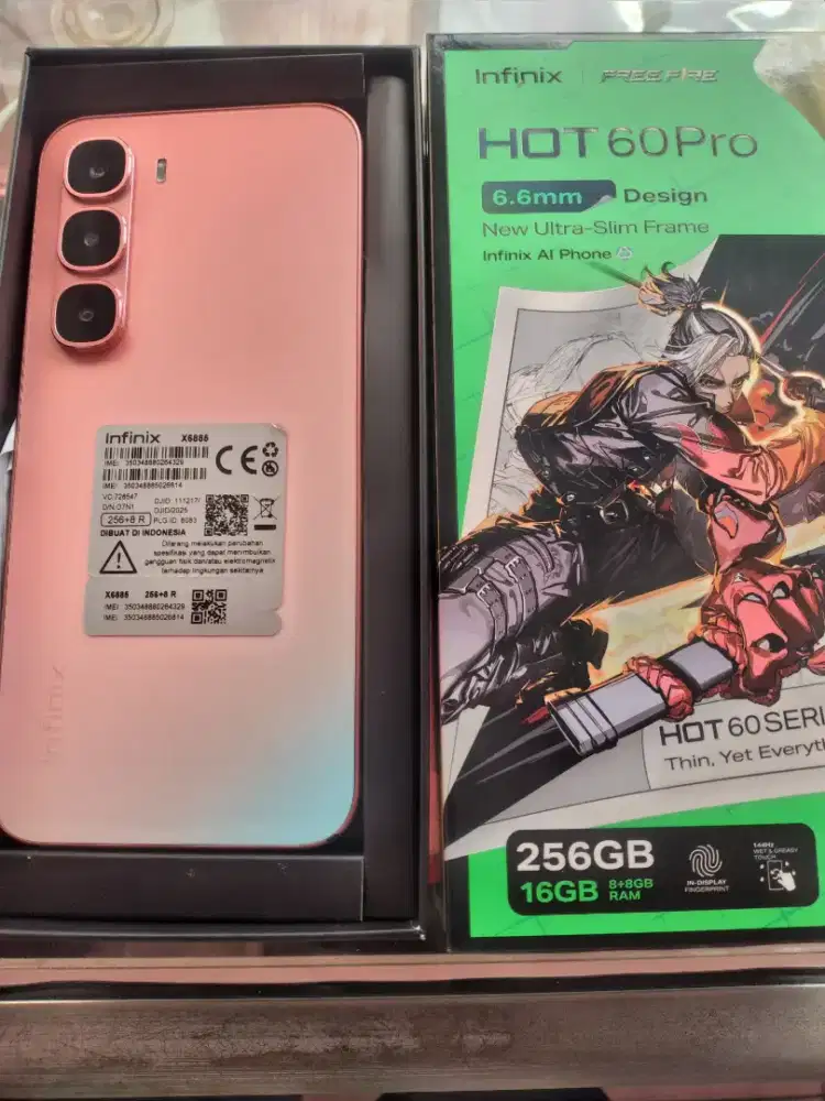 Infinix hot 60pro ram8+/256  lengkap ori semua