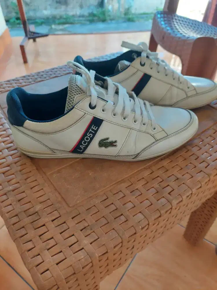 Sepatu Lacoste Putih Navy Original Bekas Pakai