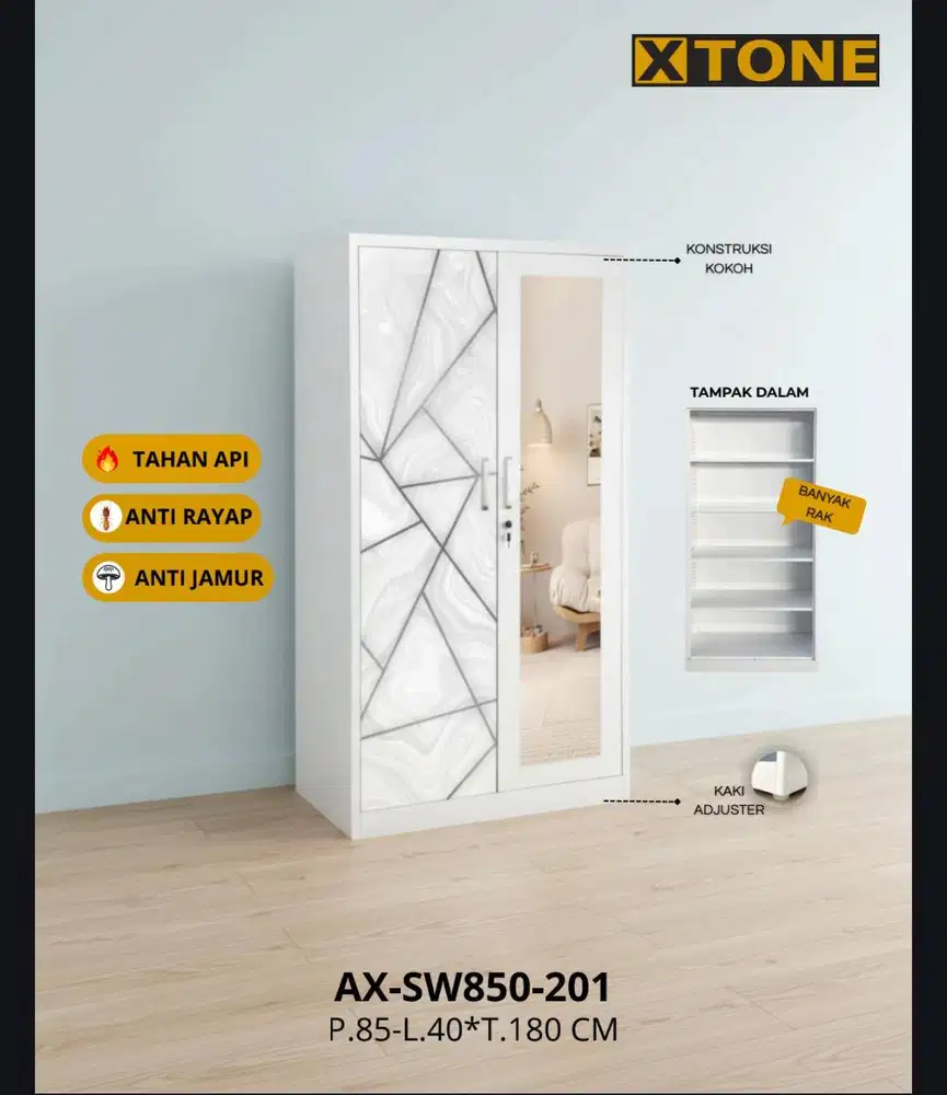 PROMO SALE LEMARI BESI 2 PINTU FULL RAK TERMURAH GRATIS ANTAR