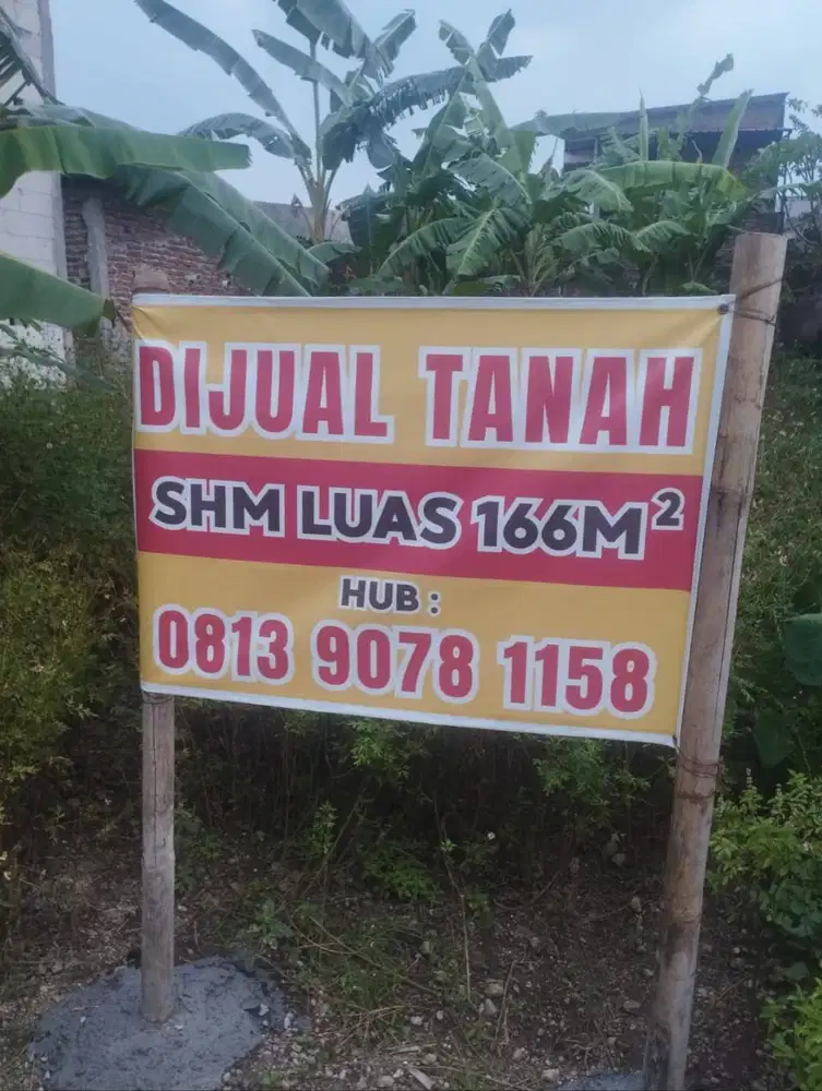 Dijual tanah 166m2 di komplek perumahan samping perum griya loka