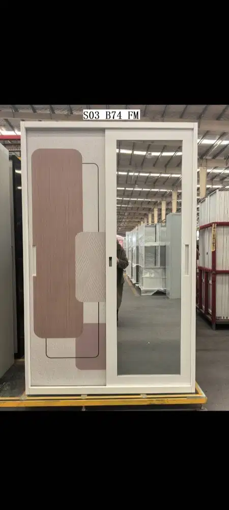 PROMO SALE LEMARI PAKAIAN BESI 2 PINTU SLIDING GRATIS ANTAR