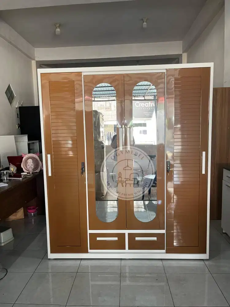 PROMO SALE LEMARI BESI 4 PINTU SLIDING GRATIS ANTAR