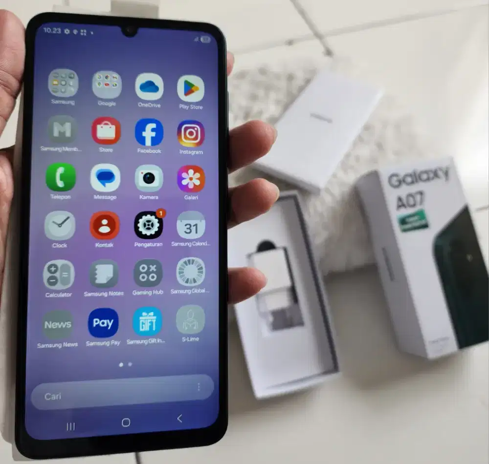 Samsung A07 4/64 , baru 2 bulan pakai , like new , lengkap nota beli