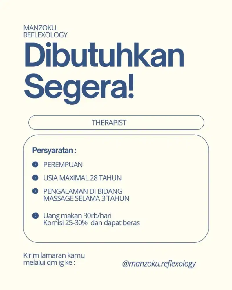 Dibutuhkan terapis wanita