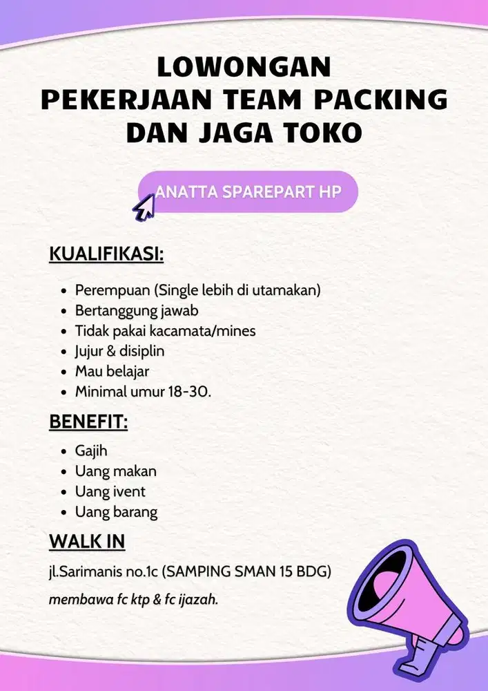 [BACA DESKRIPSI] loker anatta sparepart hp