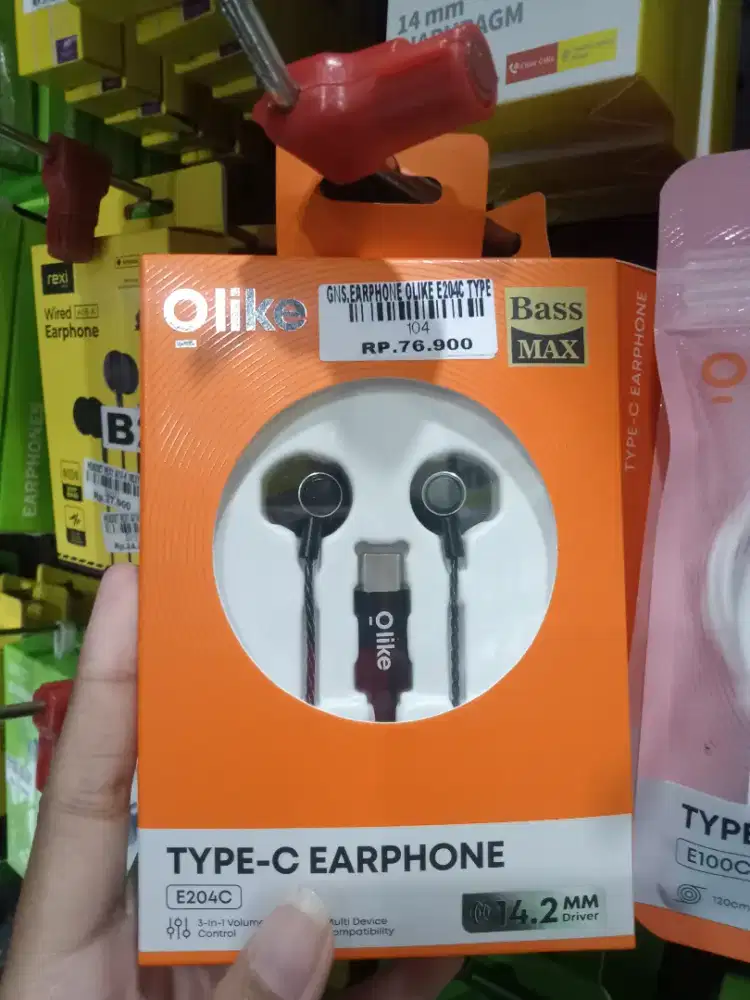 EARPHONE OLIKE E204C TYPE C| ATLANTIS DAHSYAT