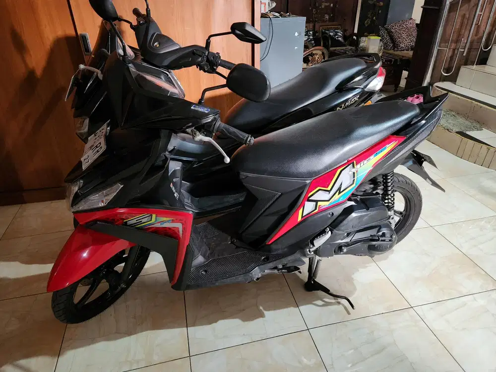 Mio 125 cw merah hitam 2022 baik gbm bisa tunai atau dp300rb  kredit