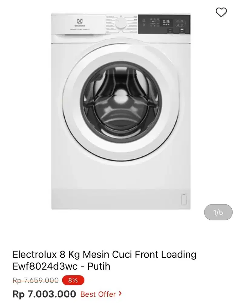 WM ELECTROLUX FRONT LOAD 8kg