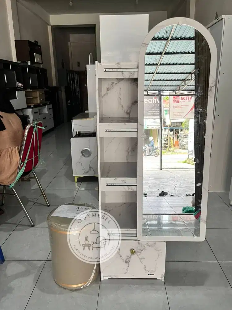 PROMO MEJA RIAS MIRROS KACA SLIDING GRATIS ANTAR