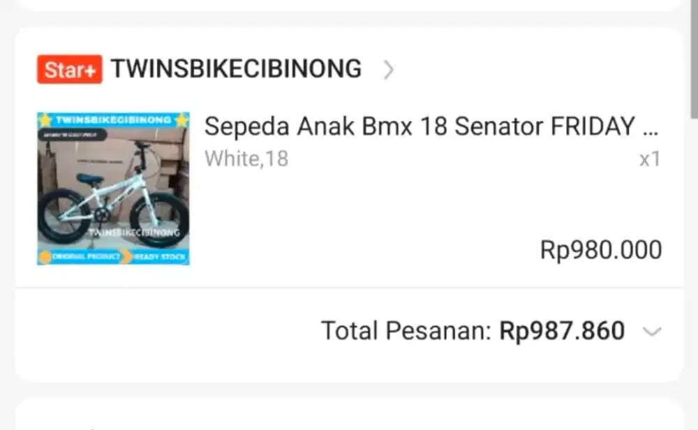 Sepeda anak Bmx 18 senator pembelian mei 2025