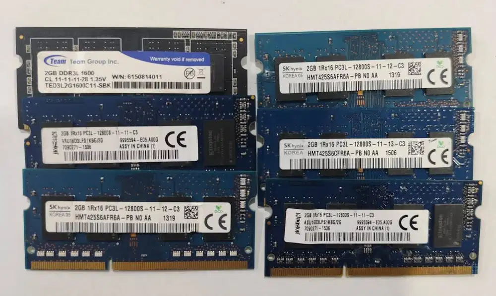 Sodimm Ram Laptop Ddr3/DDR3L 2 Gb Mix Tipe