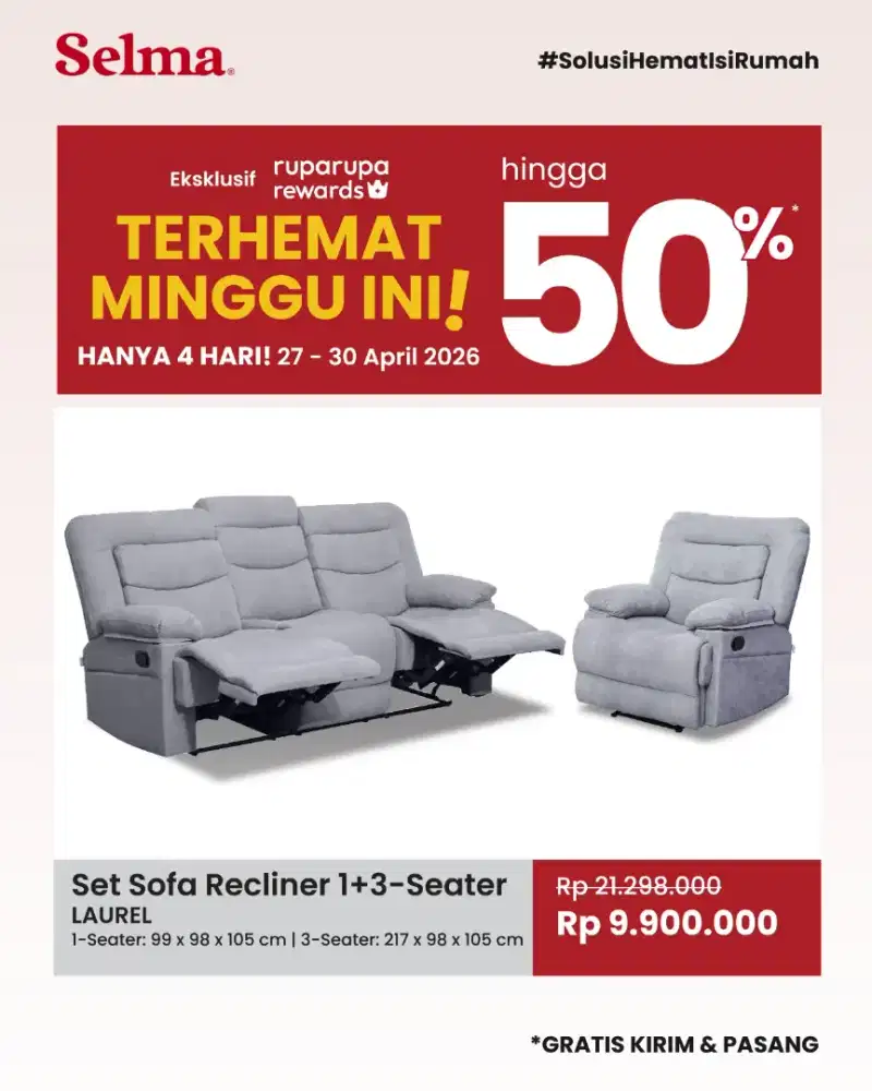 PROMO SOFA RECLINER 1+3SEATER