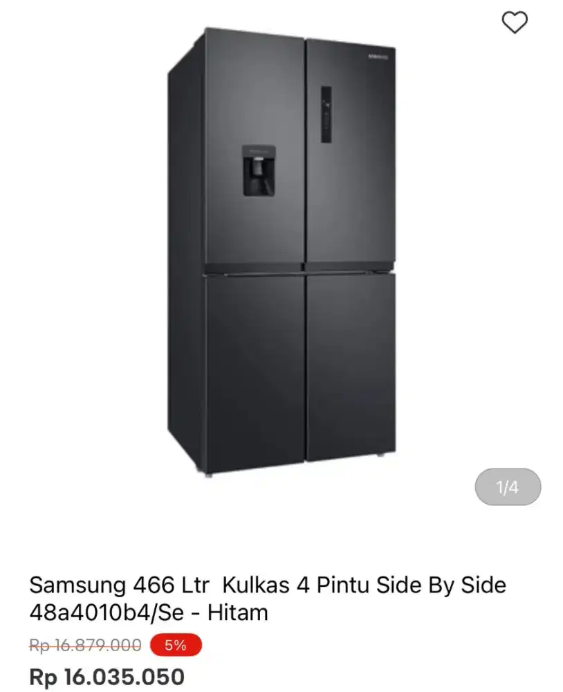KULKAS SBS SAMSUNG 4 PINTU RF48A4010B4/SE 466LTR