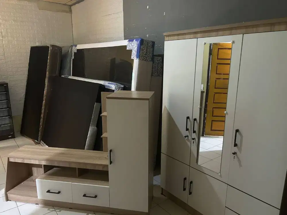 PROMO SET LEMARI PAKAIAN DAN RAK TV GRATIS ANTAR