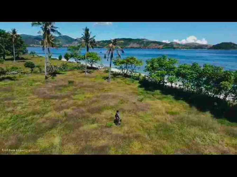 beach front land in gili asahan, quiet are and white sandy beach