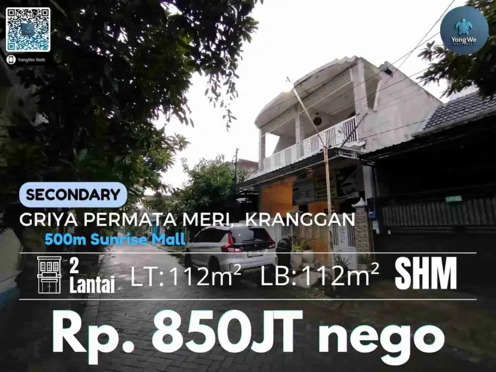 Jual Rumah 2 Lantai Second Murah Kranggan Griya Permata Meri