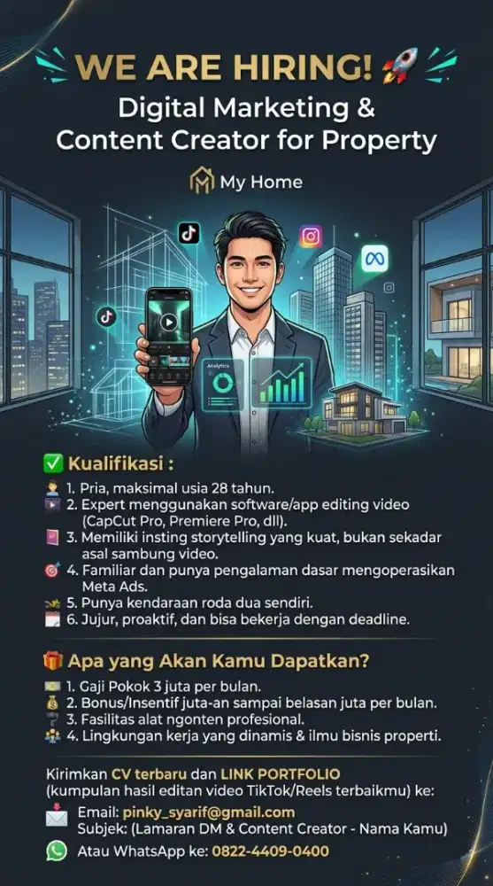 Lowongan Digital Marketing & Content Creator Property Malang
