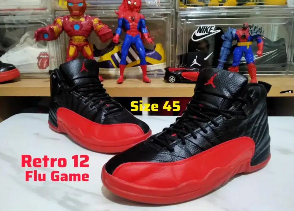 Sepatu Basket Nike Jordan Retro 12 Flu game size 45