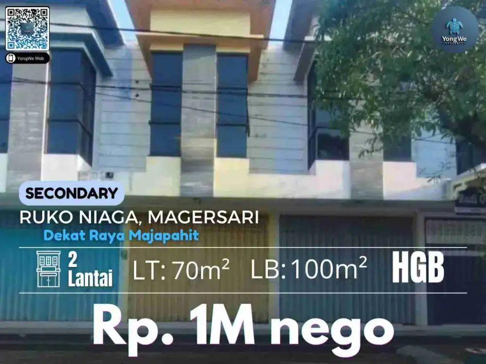 Jual Ruko 2 Lantai Dekat Raya Majapahit Di Niaga Mojokerto Kota