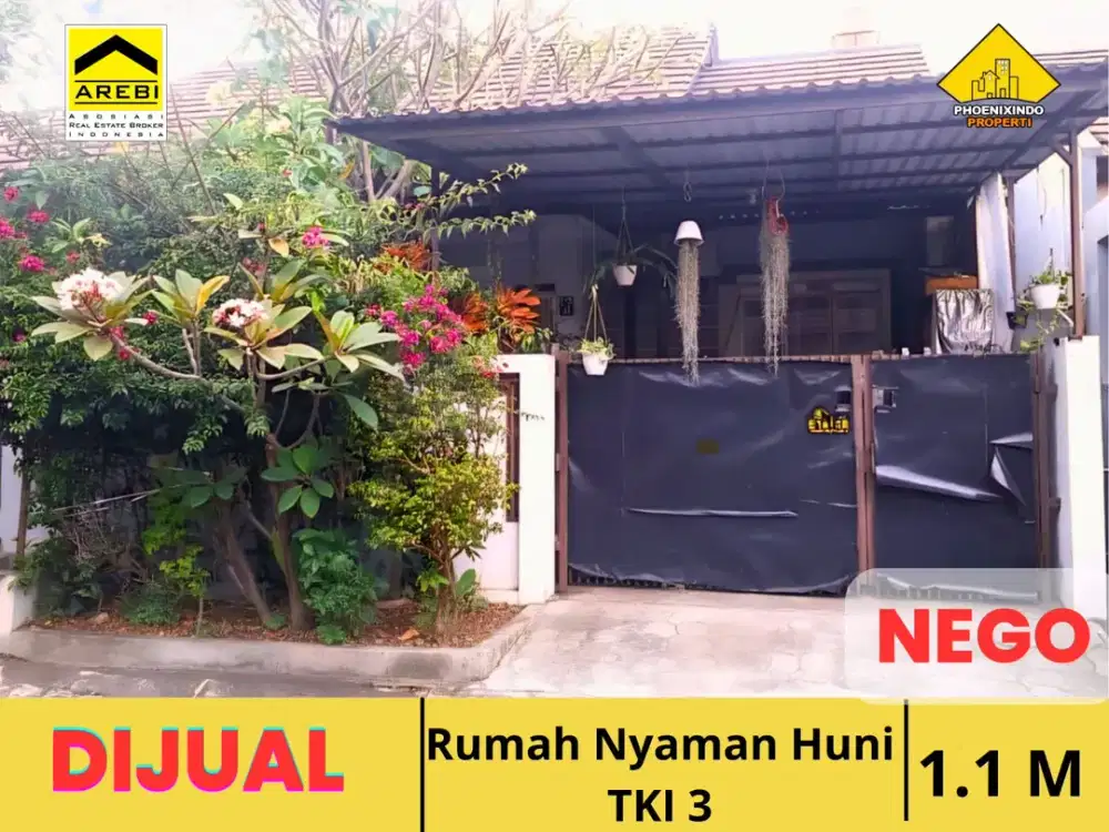 Rumah Siap Huni TKI 3 | 3 KT, Dekat Tol – 1,1 M