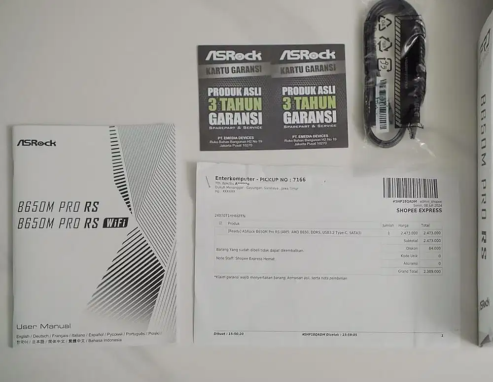 Motherboard Asrock B650M Pro RS (non wifi)