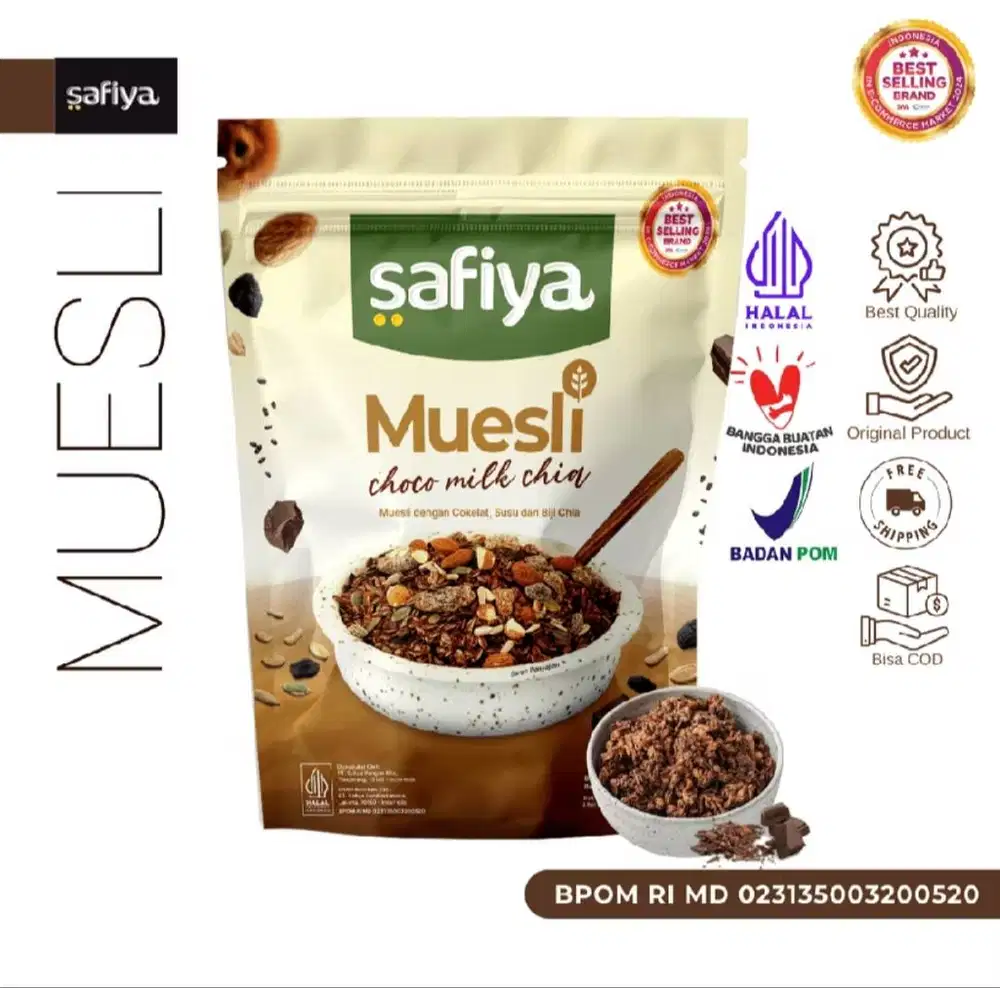 Safiya Muesli Choco Milk 840 Gram With Chiaseed Sereal Oatmeal