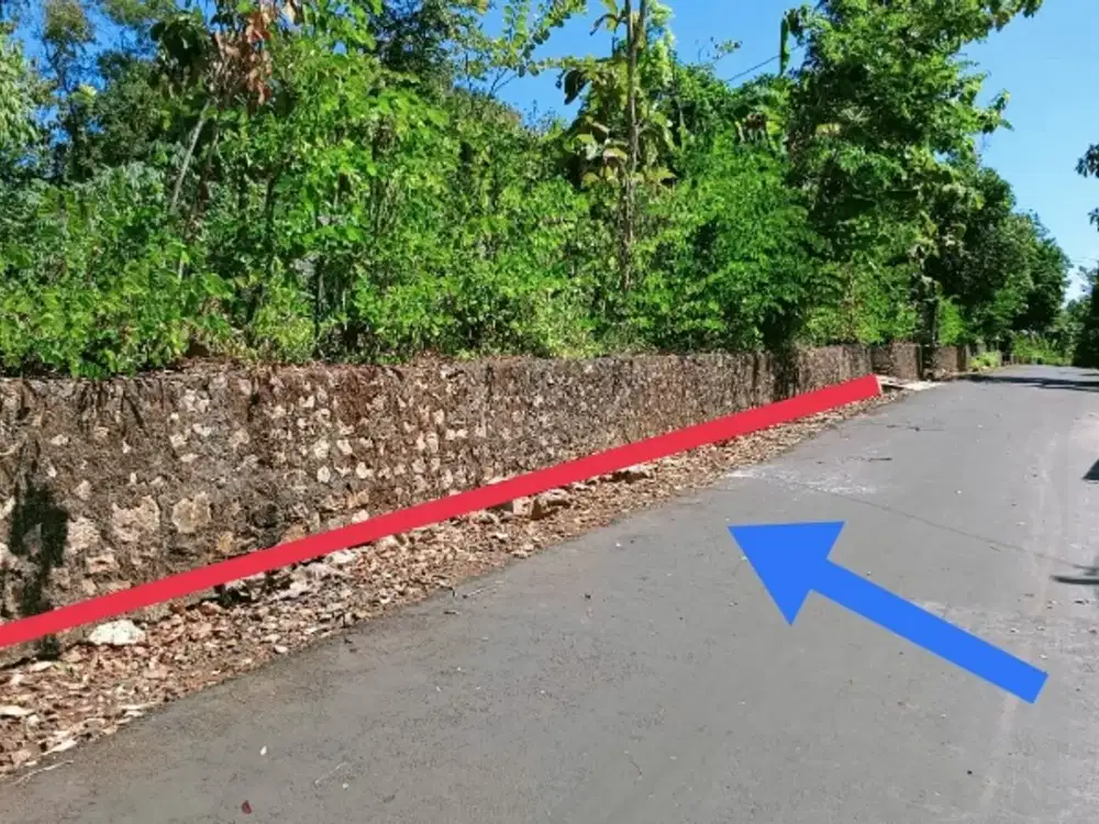 JUAL MURAH tanah pinggir jalan raya utara kota wonosari gunungkidul di Bejiharjo