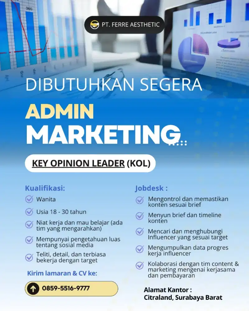LOKER STAF MARKETING WAJIB BISA EDIT CANVA