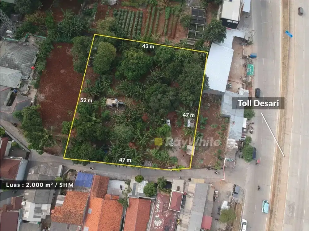 Andara tanah luas 2054 pinggir jalan tol depok antasari cocok untuk cluster kantor