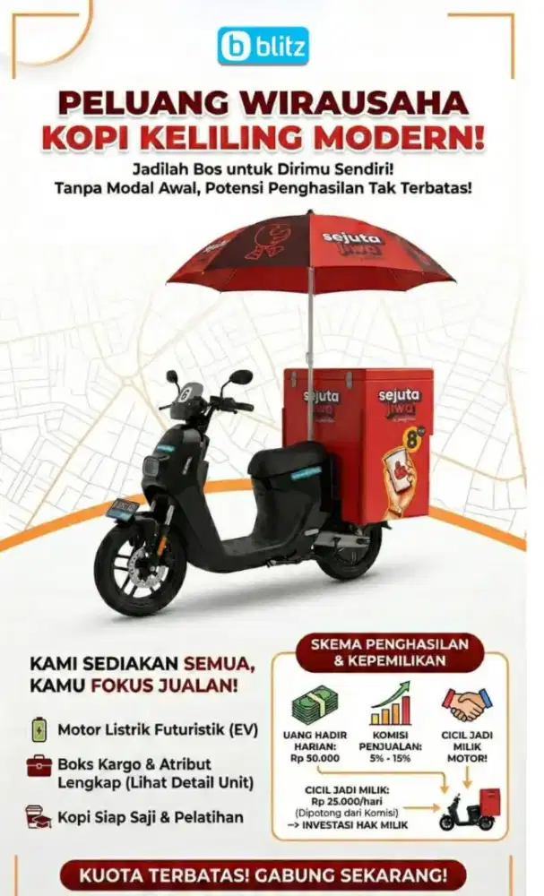 Di butuhkan driver kopi keliling sejuta jiwa