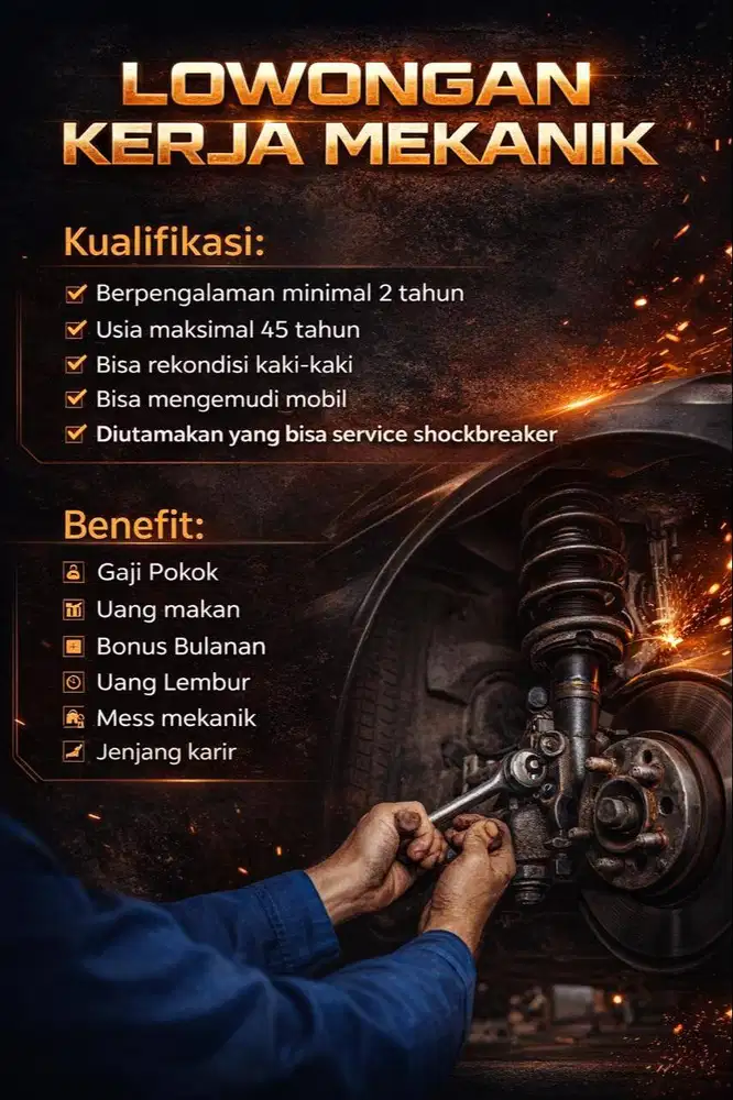 LOWONGAN KERJA MEKANIK SBS AUTO CARE