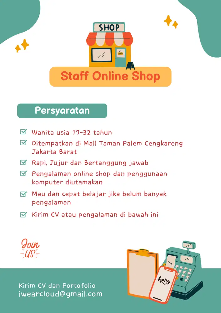 Lowongan Kerja (Loker) Jakarta Barat Admin Staff Online Shop