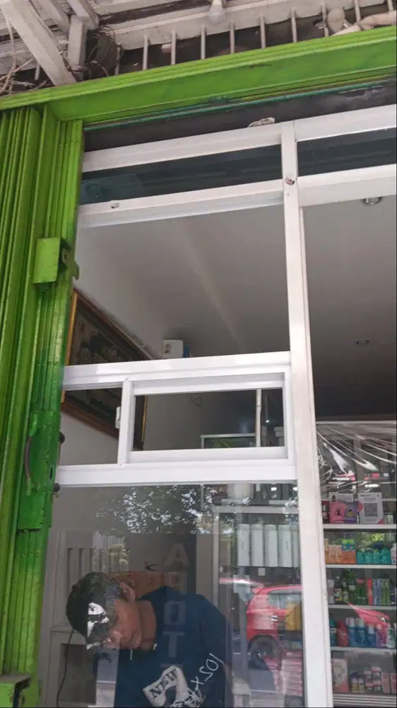 Pasang Partisi 2 Muka Gypsum + Kusen Jendele Pintu ALUMUNIUM ALUMINIUM
