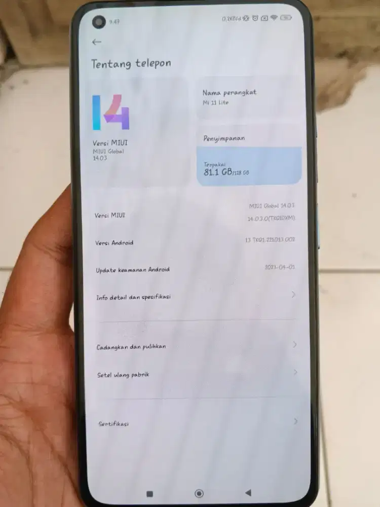 Xiaomi Mi 11 Lite 6/128GB - Slim & Ringan - Kondisi Mulus Terawat