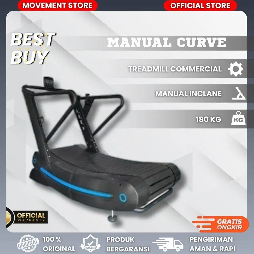 New Alat Olahraga Gym Fitness Manual Curve Big Commercial Treadmill