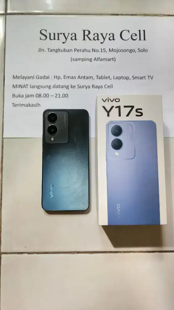 VIVO Y17s ram 8/128Gb Lengkap FullSet ORI berGaransi.Murah Poll diSINI