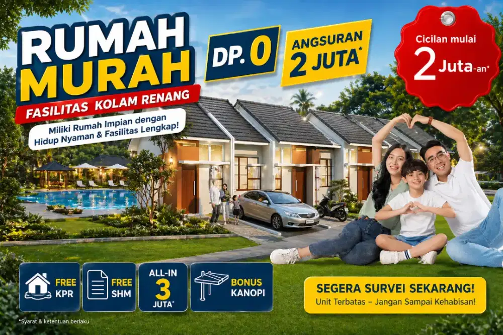 Siap Huni Tanpa DP free kolam renang