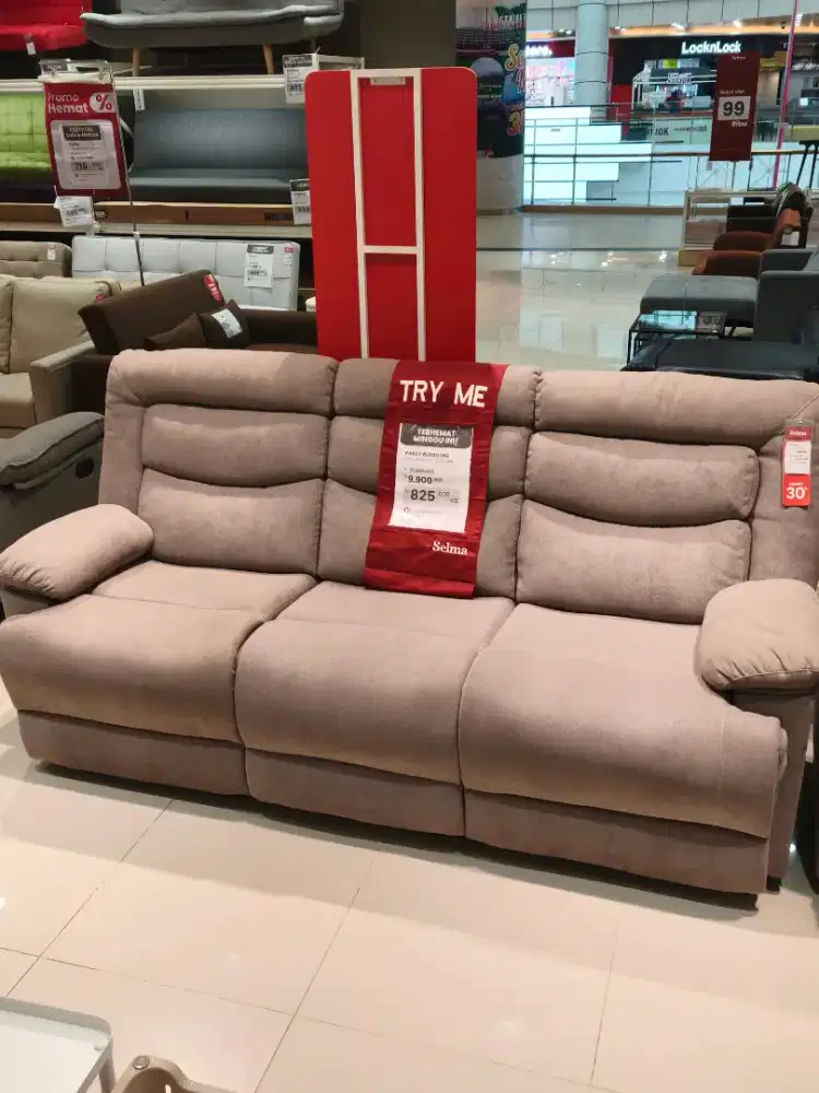 Sofa Recliner 3 Seater Baru Murah (Free Sofa Recliner 1 Seater)
