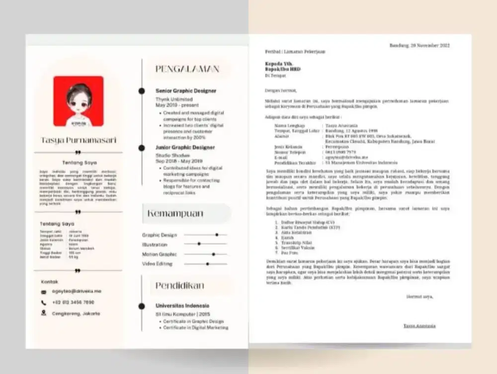 Terima jasa pembuatan CV utk lamar kerja