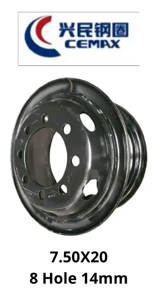 Velg Truk CEMAX 7.50x20 - 8 Hole 14mm (Kualitas Ekspor)